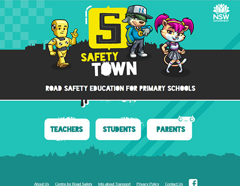 Screenshot of the Safety Town website.