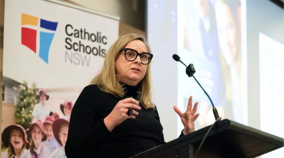 Danielle Cronin speaking at a CSNSW event.